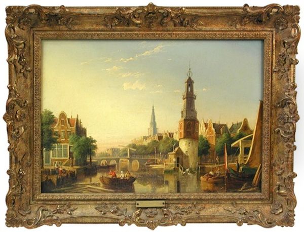 A View Of The Munt Tower, Amsterdam by William Raymond Dommersen