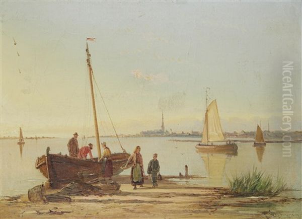 Dutch Estuary Landscapes (pair) by William Raymond Dommersen