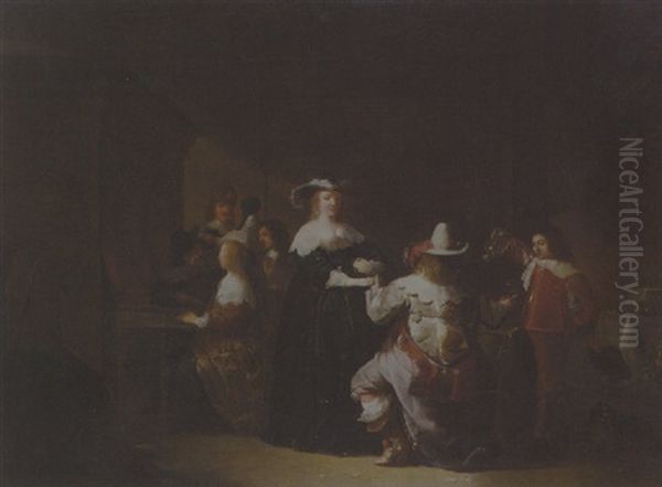 Vornehme Gesellschaft In Einem Innenraum by Gerard van Donck