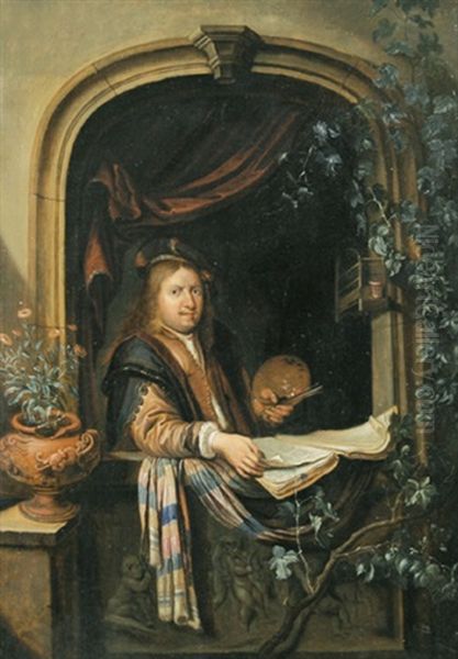 Bildnis Des Kunstlers Gerrit Dou by Gerrit Dou