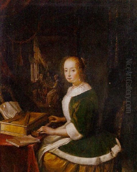 A Lady At The Virginals by Gerrit Dou