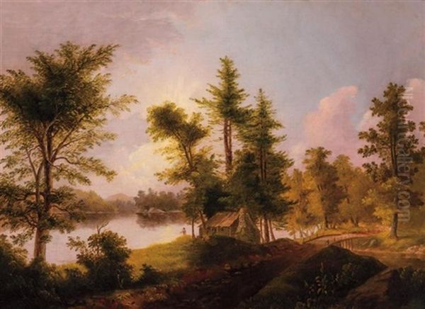 Landscape With Pine Trees And House by Thomas Doughty