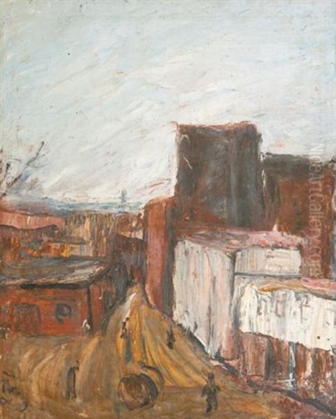 Street Scene And View Of Altai (recto-verso) by Aleksandr Davidovitch Drevin