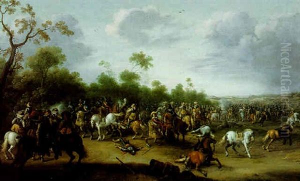 The Battle Between Lieutenant Gerard Abrahams, Called Lekkerbeetje, And Captain Pierre Breaute On Vucht Heath, 5 February 1600 by Joost Cornelisz. Droochsloot