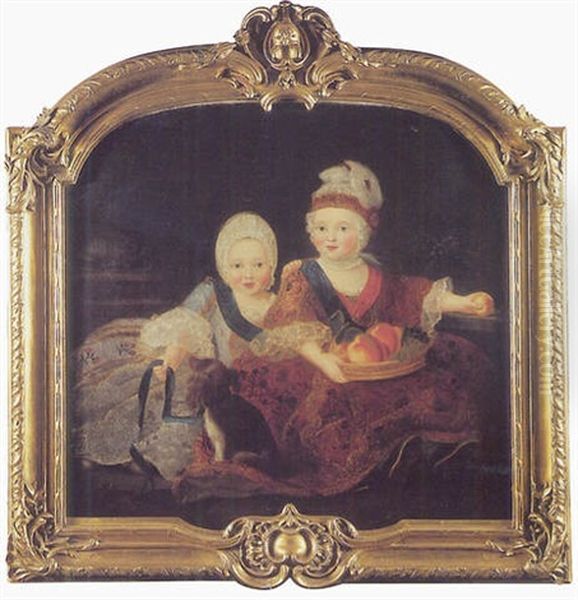 Portrait Du Comte De Provence Et Du Duc De Berry Enfants by Francois Hubert Drouais