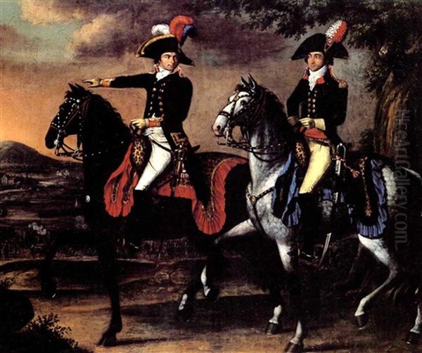 Deux Militaires A Cheval by Johann Friedrich Dryander