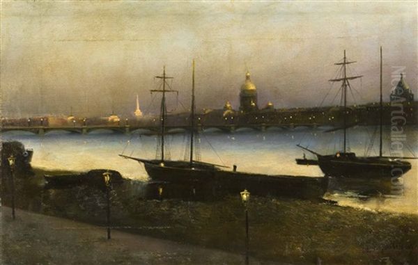 St. Petersburg By Night by Nikolai Nikanorovich Dubovskoy