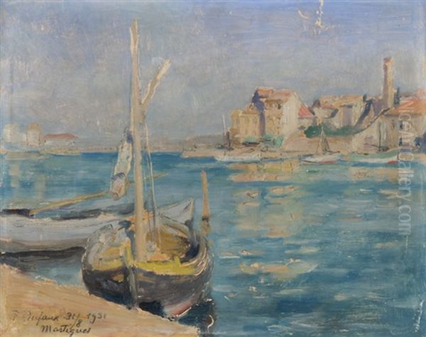 Strandansicht Von Martigues Mit Vor Anker Liegenden Booten by Frederic Dufaux