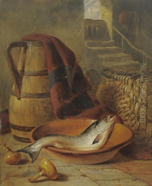 Still Life Of A Salmon In An Earthquake Bowl by William Duffield