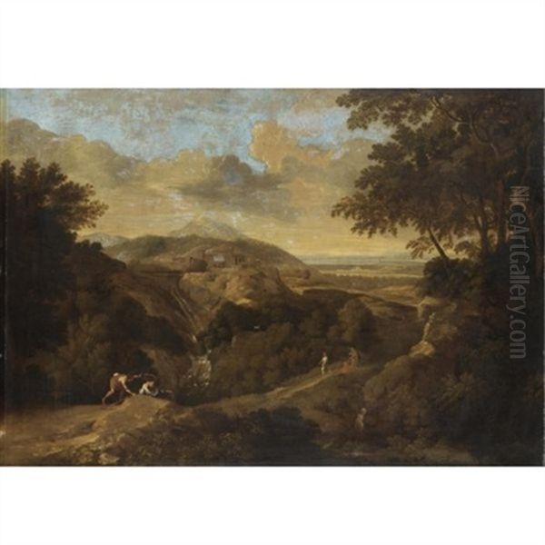 Paesaggio Con Figure by Gaspard Dughet