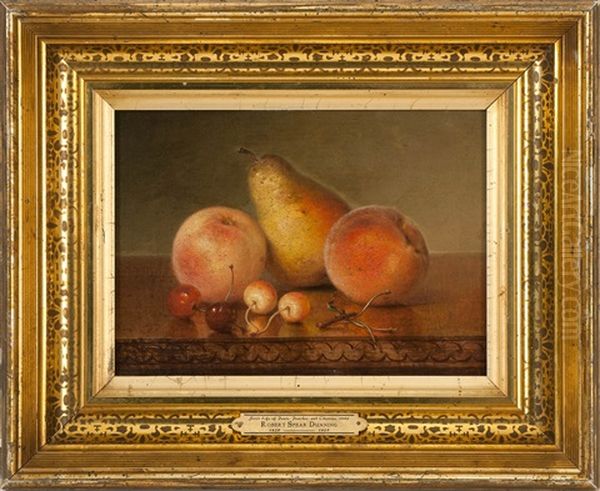 Still Life Of Pears, Peaches And Cherries by Robert Spear Dunning