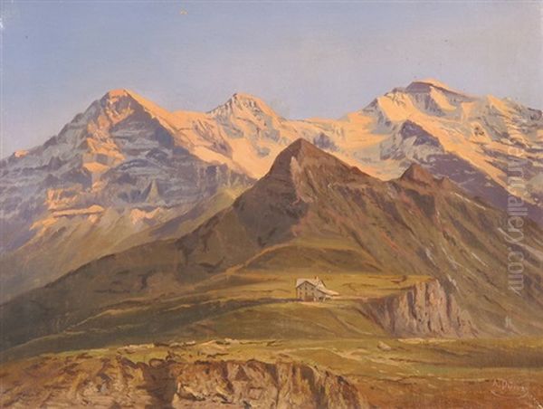 Eiger, Monch Und Jungfrau Im Abendrot by Alfred Duenz