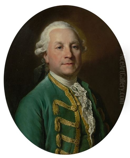 Portrait D'un Gentilhomme A La Veste Verte by Joseph-Siffred Duplessis