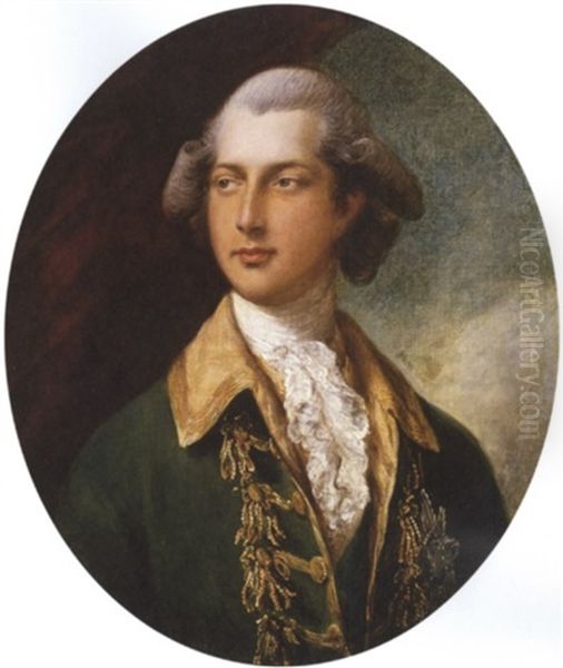 Portrait Of Henry Frederick, Duke Of Cumberland, Wearing A Blue Coat With Brass Buttons And A White Lace Cravat by Gainsborough Dupont