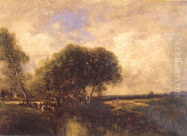 Paysage Avec Des Vaches by Leon Victor Dupre