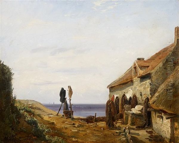 Cottage By The Sea by Jules Dupre