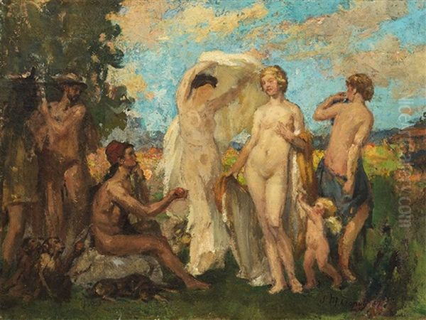 The Judgment Of Paris Oil Painting - Paul Michel Dupuy