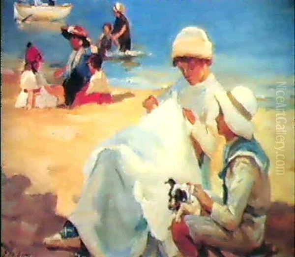 A Beach Scene by Paul Michel Dupuy