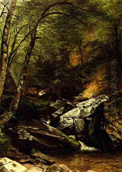 Landscape With Rocks And Stream by Asher Brown Durand