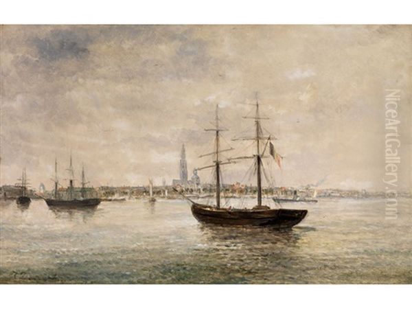 Der Hafen Von Antwerpen by Jean Baptiste Henri Durand-Brager