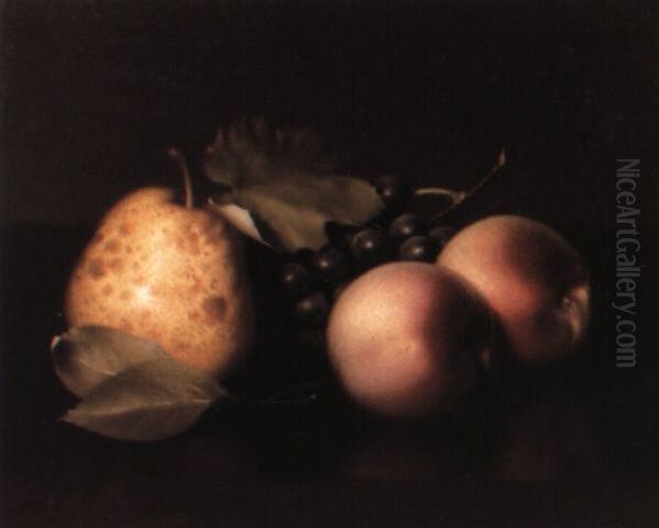 Peaches, Pear And Grapes by John Durrie