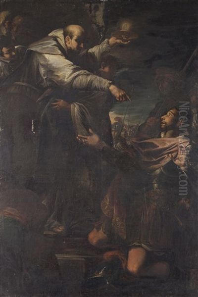 San Benedetto Dispensa La Comunione Al by Daniel Van Den Dyck