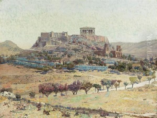 A View Of The Acropolis From The Altar Of Zeus by Charles J.G. Dyer