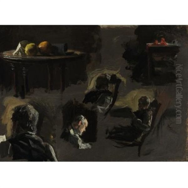 Eakins Father, Table With Oranges (sketches) by Thomas Eakins