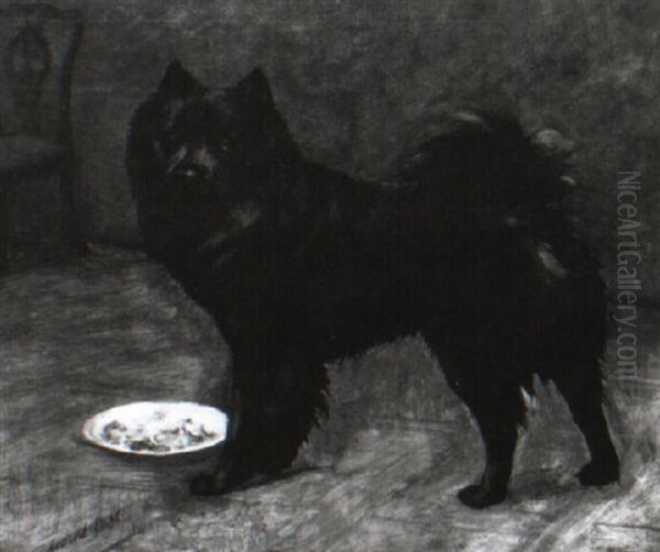 Portrait Of A Black Chow by Maud Earl