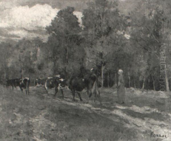 Bucolic Landscape by Frederick Charles Vipont Ede