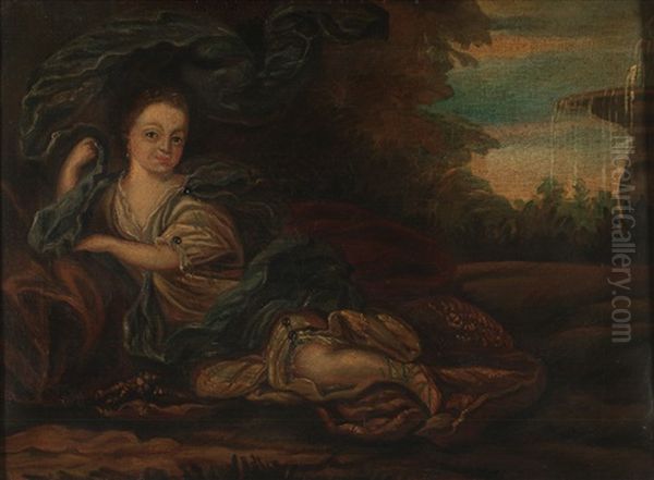 Prinzessin Hedwig Sophia Von Schweden Im Alter Von Drei Jahren In Einer Parklandschaft by David Klocker Von Ehrenstrahl