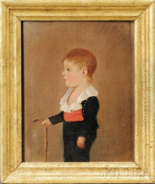 Portrait Of A Small Boy With A Cane by Jacob Eichholtz