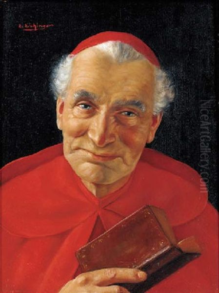 Portrait Of A Cardinal Holding A Prayer Book by Erwin Eichinger