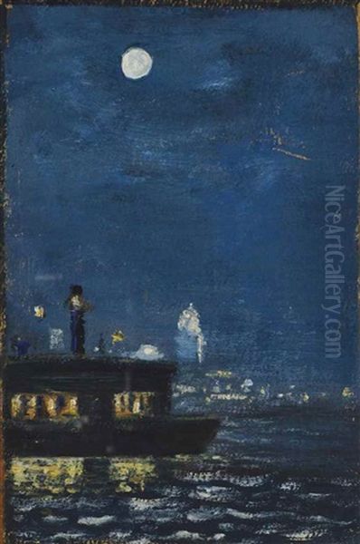 Moon Over River by Louis Michel Eilshemius