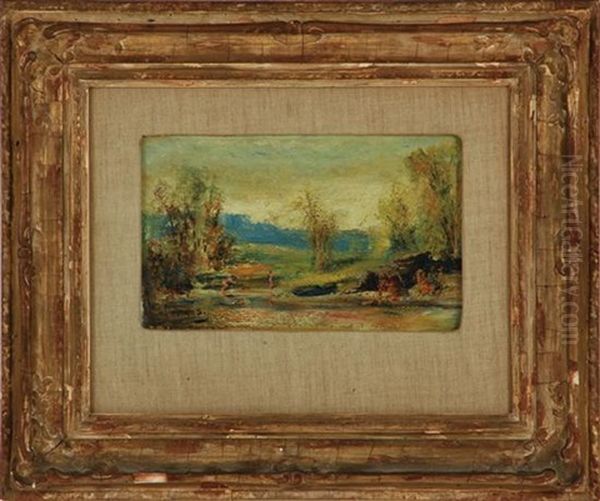 Blue Landscape With Bathers; Keen Valley (2 Works) by Louis Michel Eilshemius