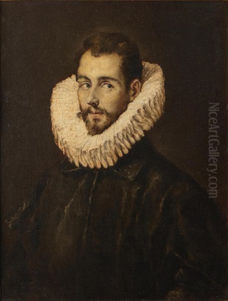 Portrait Of A Gentleman, Bust-length, In Black Costume by  El Greco