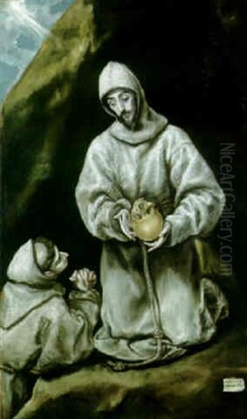 Saint Francis And Brother Leo In Meditation by  El Greco