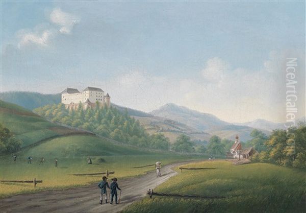 Blick Auf Schlos Feistritz Am Wechsel, Vor Dem Umbau 1805 by Franz Xaver Embel