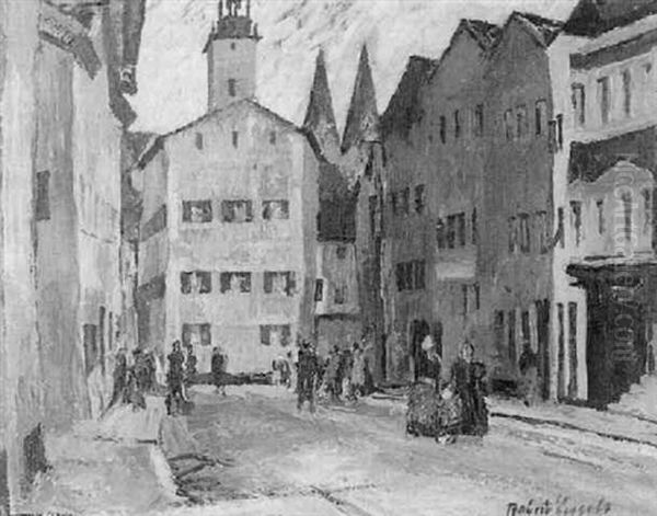 Nachmittagsspaziergang In Der Schwarze Baren-strase In Regensburg by Robert Engels