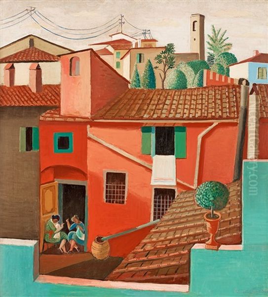 Grannarnas Hus, Motif From Settignano, Italy by Leander Engstroem the Elder