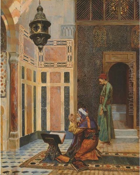 In The Mosque by Rudolf Ernst