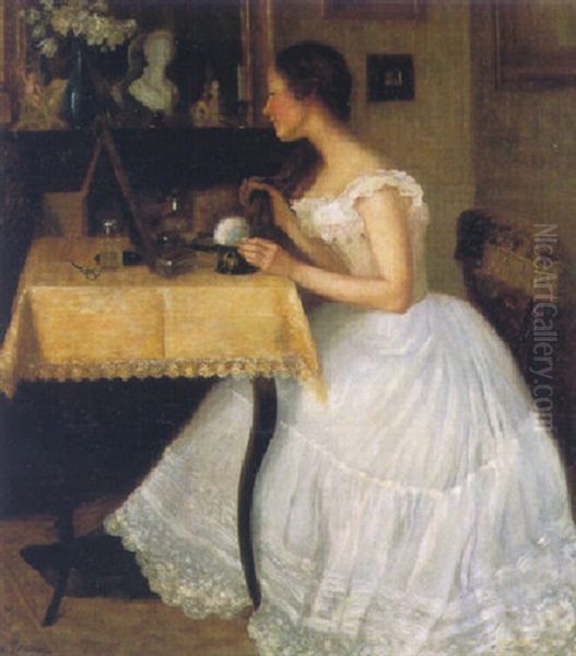 Young Lady At Her Toilet by Henry d' Estienne