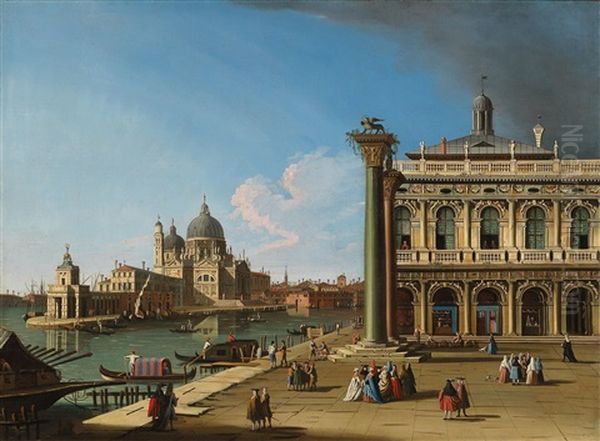 View Of The Piazzetta Looking Towards The Grand Canal With The Punta Della Dogana And The Salute by Jacopo Fabris