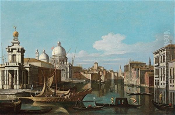 Blick Auf Den Canal Grande Mit Der Punta Della Dogana Und Der Salute Kirche, La Punta Della Dogana Con La Basilica Della Salute by Jacopo Fabris