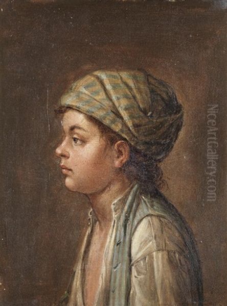 Portrait Of A Peasant Boy In Profile; And Portrait Of A Peasant Boy (2) by Pietro Fabris