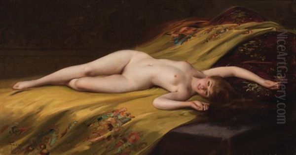 Reclining Female Nude by Luis Ricardo Falero