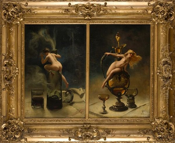 Le Vin Ginguet; Le Vin De Tokai (pair) by Luis Ricardo Falero