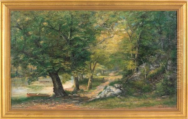 Wooded Landscape With A River by George D. Falk