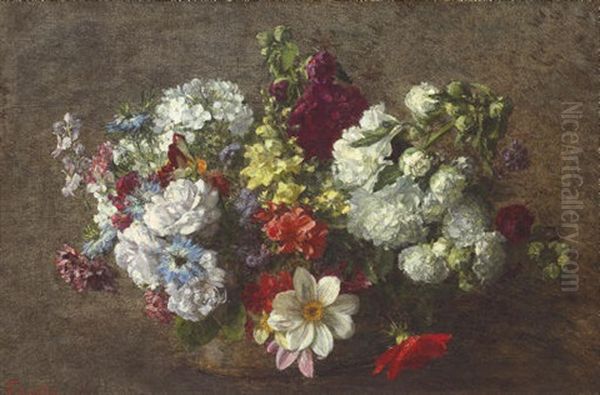 Bouquet Mele - Les Fleurs Du Jardin by Henri Fantin-Latour