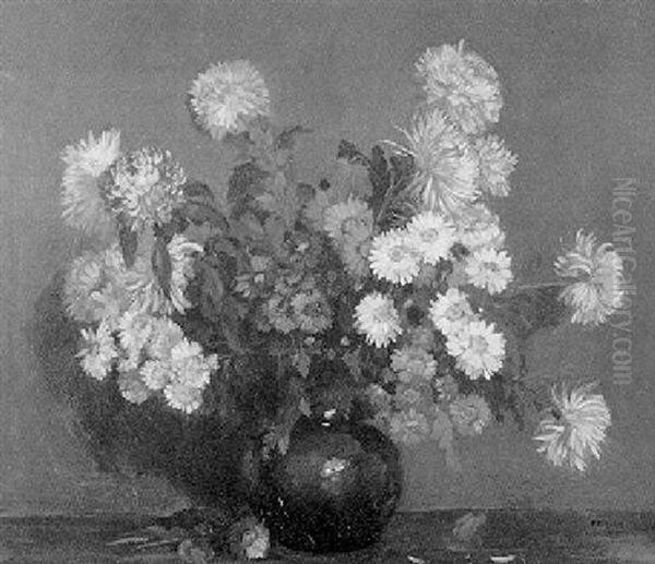 Prachtvoller Sommerblumenstraus In Einer Vase by Amandus Faure